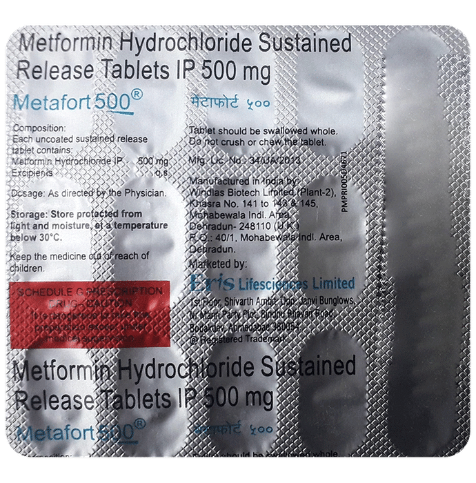 Metafort 500 Tablet SR - Classic Derma