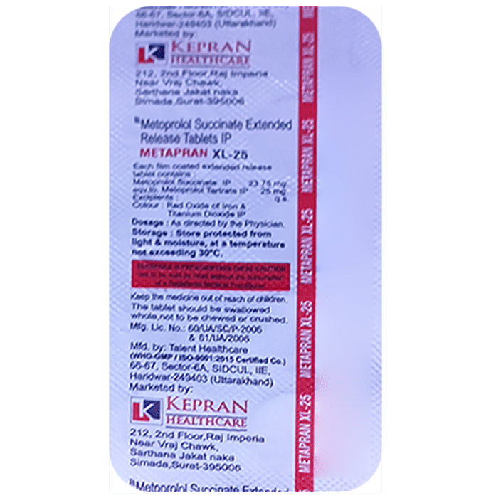 Metapran XL-25 Tablet