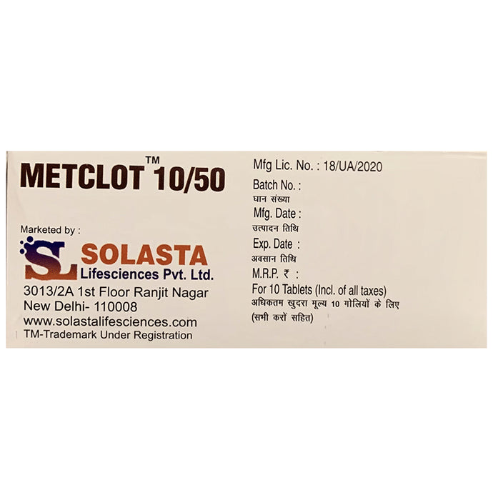 Metclot 10/50 Tablet SR