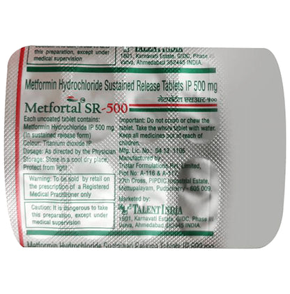 Metfortal SR 500 Tablet