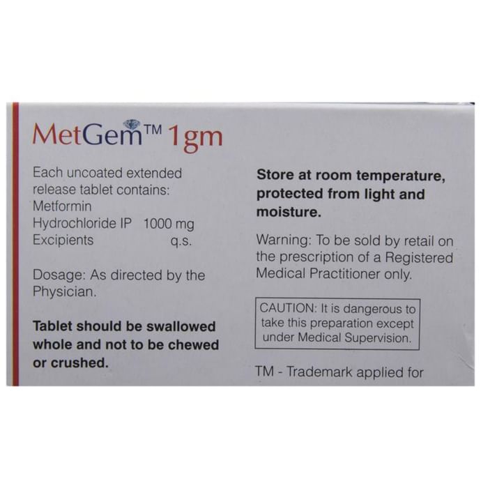 Metgem 1gm Tablet ER