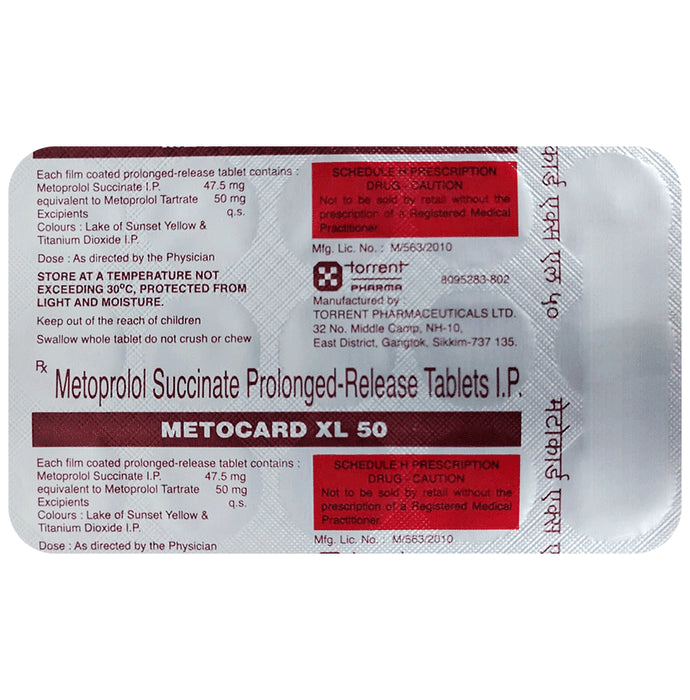 Metocard XL 50 Tablet - Classic Derma