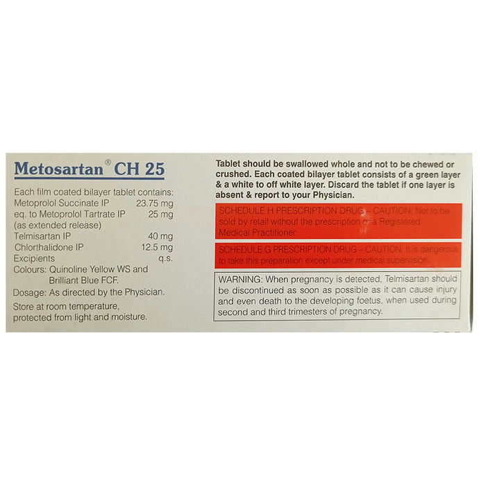 Metosartan CH 25 Tablet ER