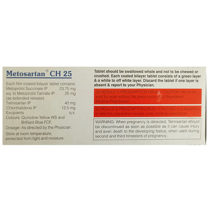 Metosartan CH 25 Tablet ER