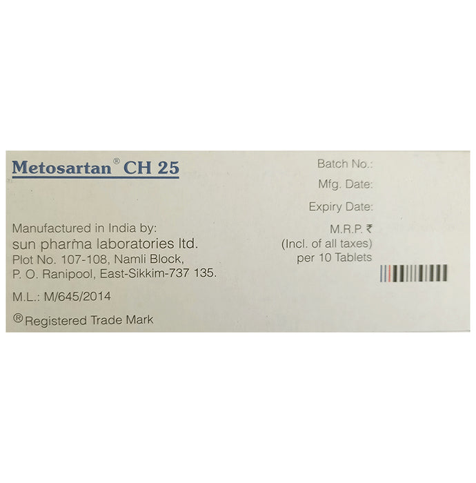 Metosartan CH 25 Tablet ER