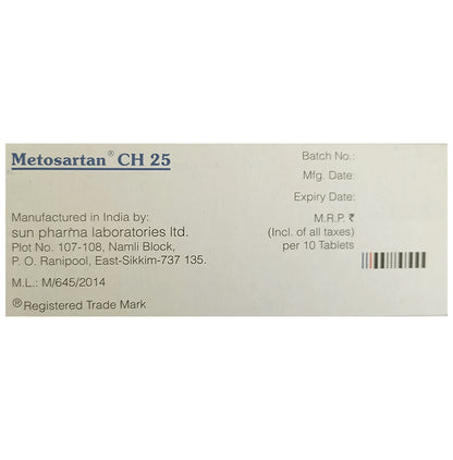 Metosartan CH 25 Tablet ER
