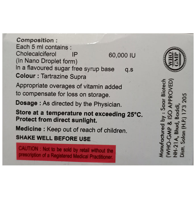 Nanoshine-D3 Nano Shots (5ml Each) Sugar Free Strawberry