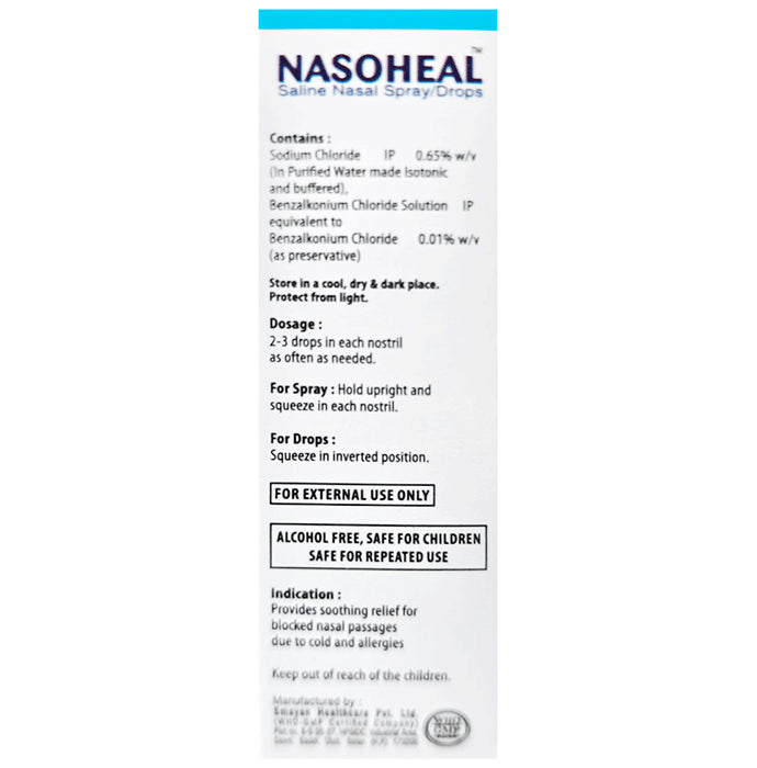 Nasoheal Saline Nasal Spray/Drop