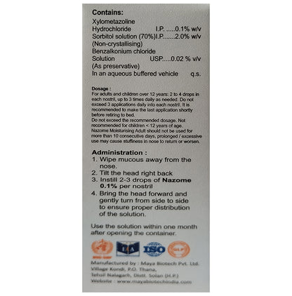 Nazome Adult 0.1% Nasal Drops