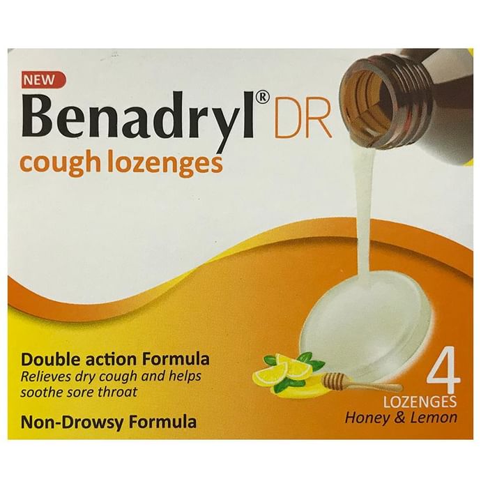New Benadryl DR Cough Lozenges Honey+Lemon - Classic Derma