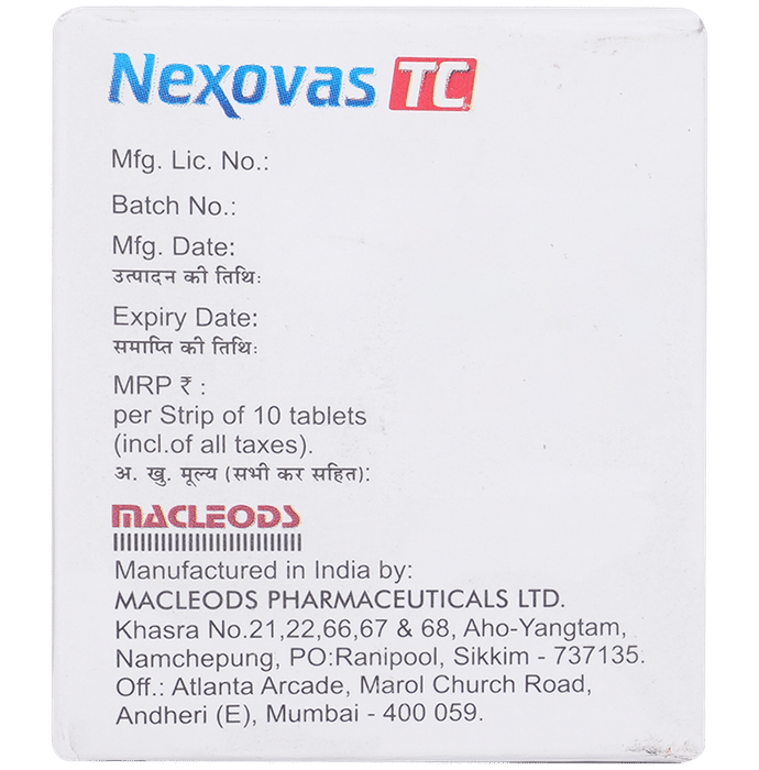 Nexovas TC 40mg/10mg/12.5mg Tablet