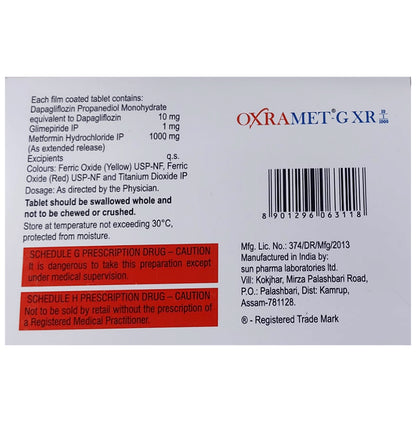 Oxramet G 10mg/1mg/1000mg Tablet XR