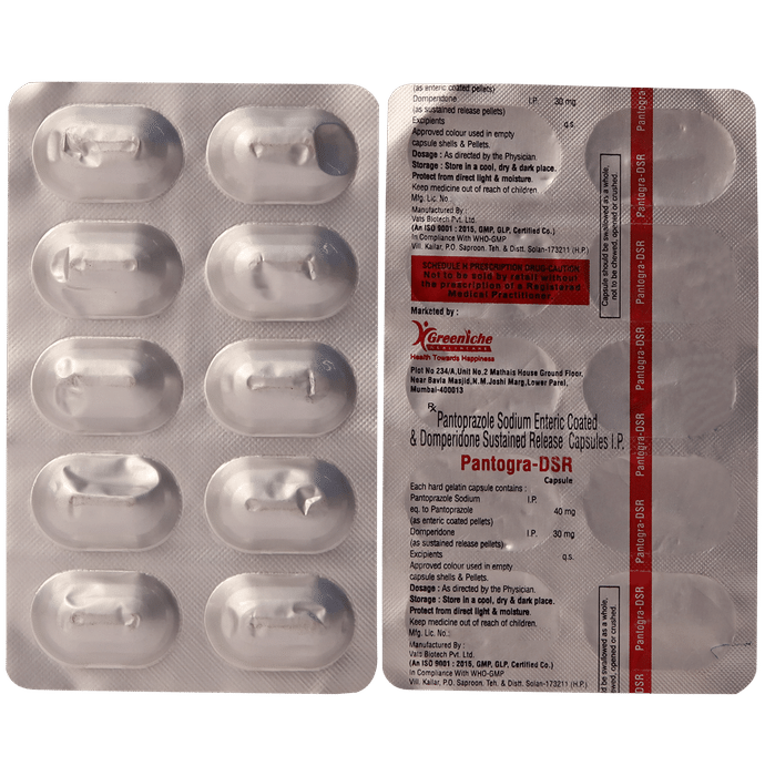 Pantogra D 30mg/40mg Capsule SR - Classic Derma