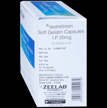 Actinin O 20mg Soft Gelatin Capsule