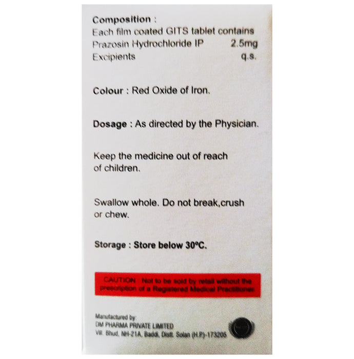 Prazozen-XL 2.5mg Tablet