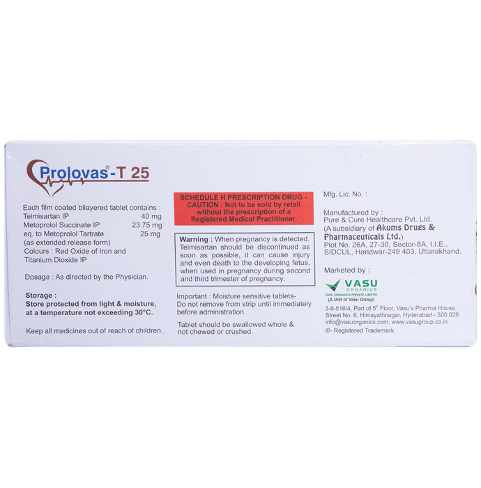 Buy Prolovas T 40mg/25mg Tablet Online | Classic Derma – Classic Derma-UAE