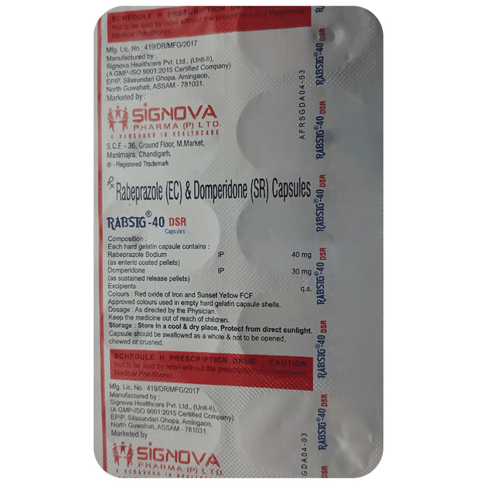 Rabsig 30mg/40mg Capsule SR - Classic Derma