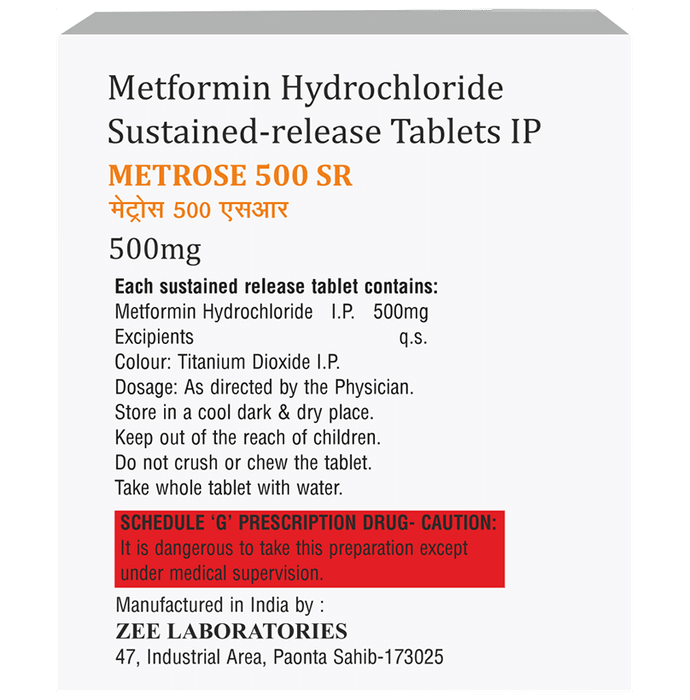 Metrose 500mg Tablet SR