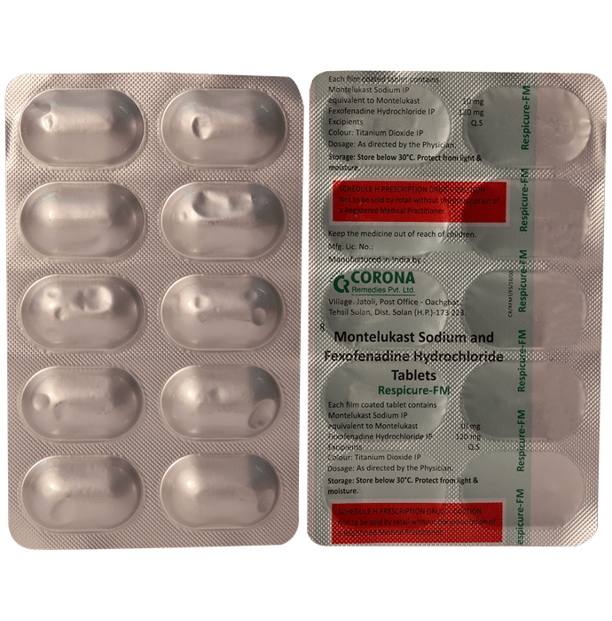 Respicure FM 10 mg/120 mg Tablet - Classic Derma