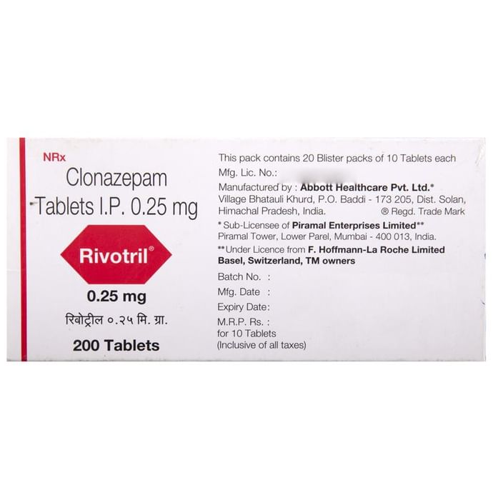 Rivotril 0.25mg Tablet
