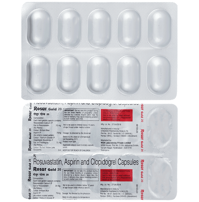Rosur Gold 75mg/20mg/75mg Capsule - Classic Derma