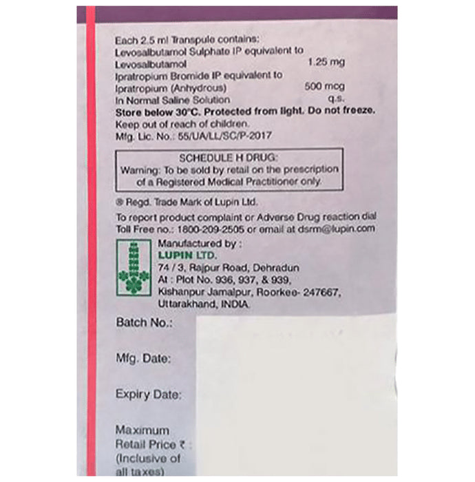 Salbair I Neb 1.25 Transpules 2.5ml