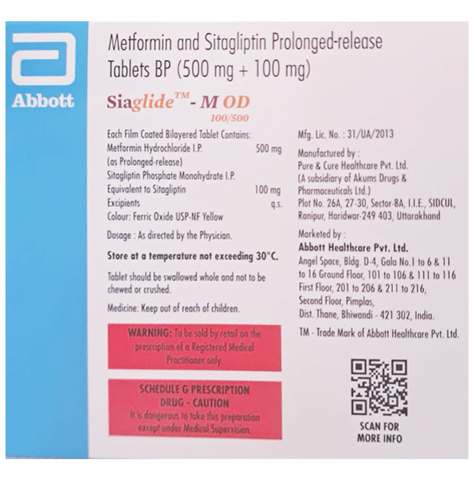 Siaglide-M OD 100mg/500mg Tablet PR