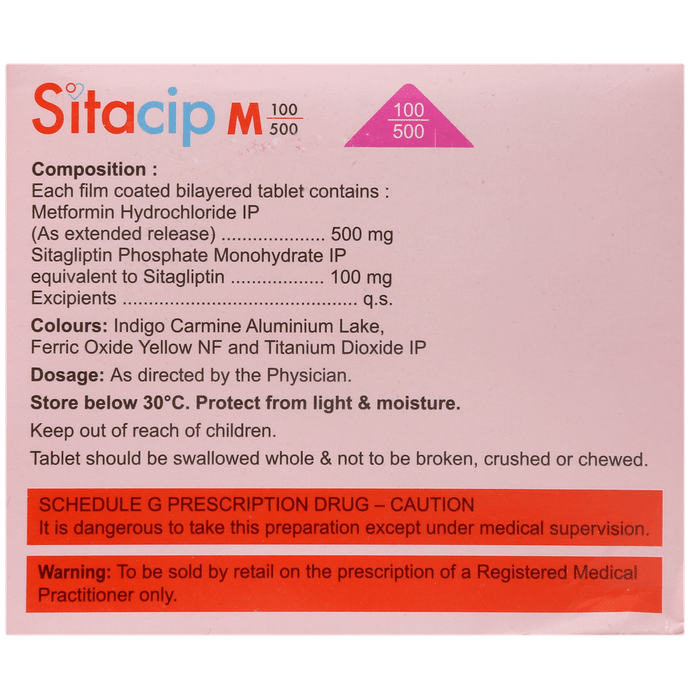 Sitacip M 100mg/500mg Tablet ER