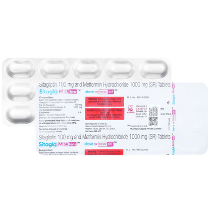 Sitaglo M Forte 100mg/1000mg Tablet SR - Classic Derma