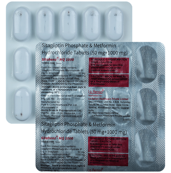 Sitahenz MQ 50mg/1000mg Tablet - Classic Derma