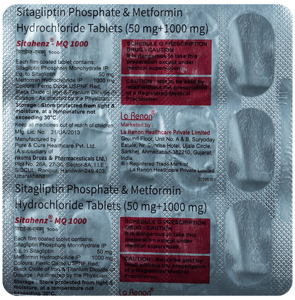 Sitahenz MQ 50mg/1000mg Tablet
