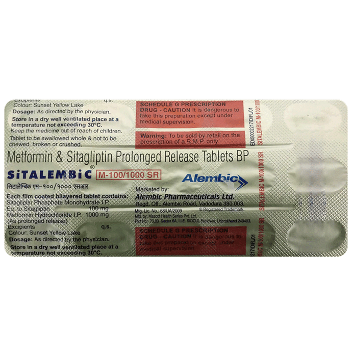 Sitalembic M 100/1000 SR Tablet - Classic Derma