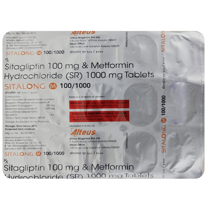 Sitalong M 100/1000 Tablet SR - Classic Derma