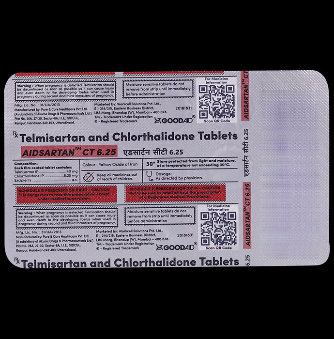 Aidsartan CT 6.25 Tablet