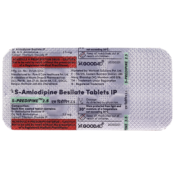 S-Predipine 2.5 Tablet