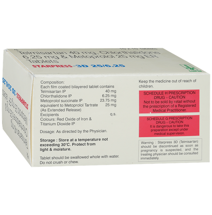 Starpress 3D 6.25mg/25mg/40mg Tablet