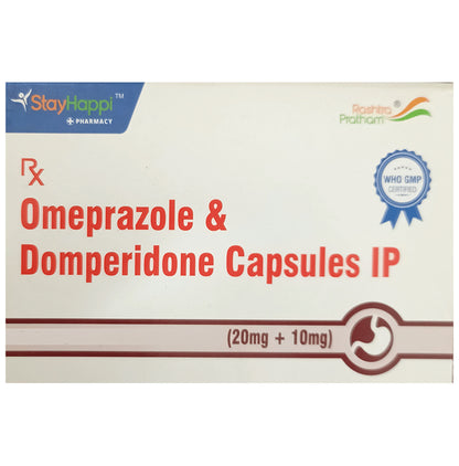 StayHappi Domperidone+Omeprazole 10mg/20mg Capsule - Classic Derma