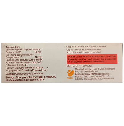 StayHappi Domperidone+Omeprazole 10mg/20mg Capsule