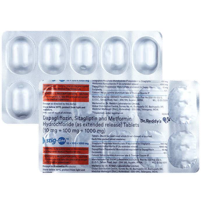 Stig DM 10mg/1000mg/100mg Tablet - Classic Derma