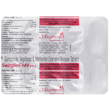 Switglim-MV 2mg/500mg/0.2mg Tablet ER