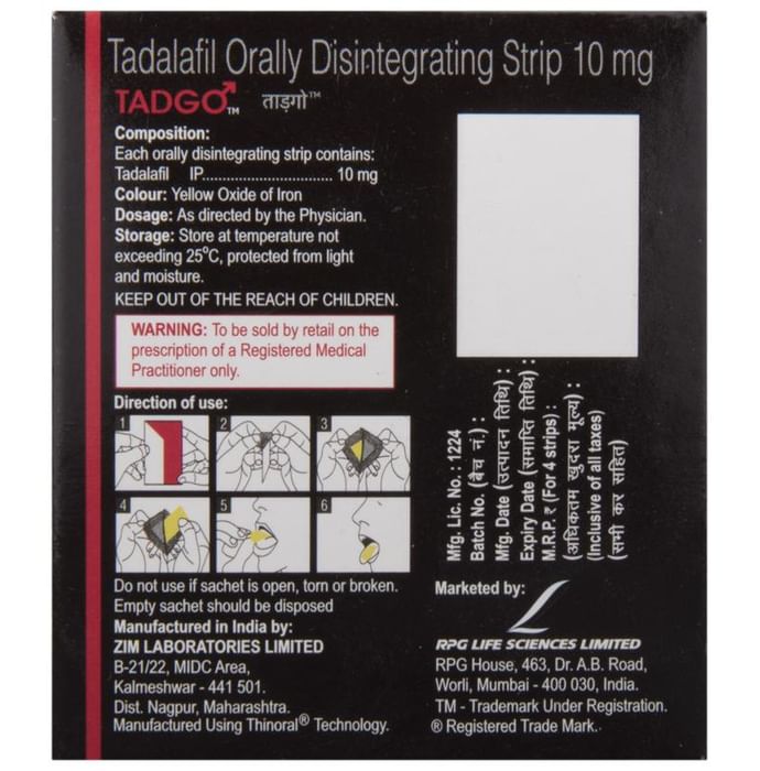 Tadgo 10mg Disintegrating Strip