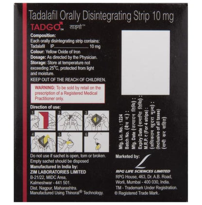 Tadgo 10mg Disintegrating Strip