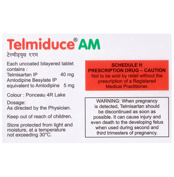 Buy Telmiduce AM 40mg/5mg Tablet Online | Classic Derma – Classic Derma-UAE