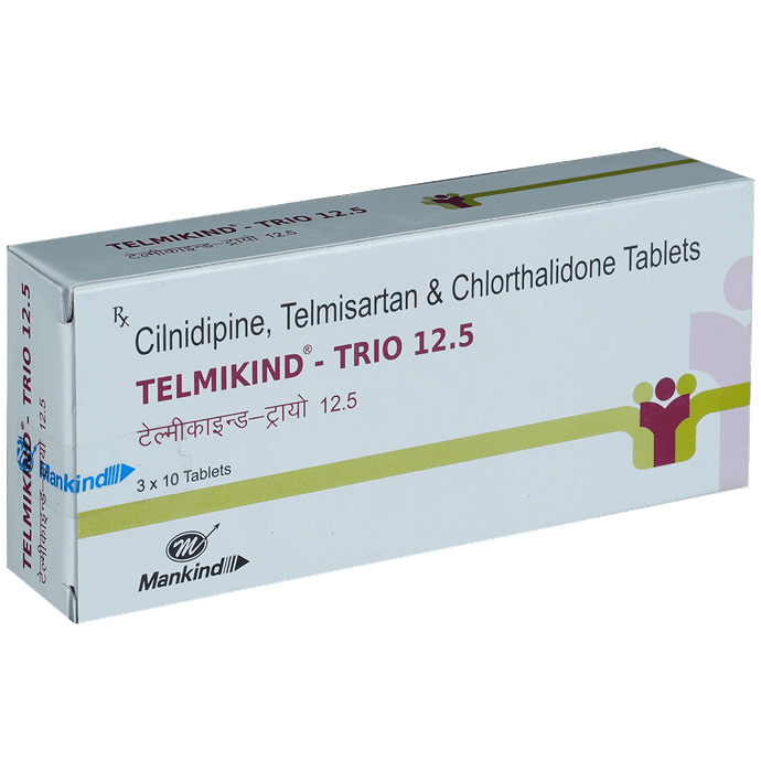 Telmikind Trio 40mg/10mg/12.5mg Tablet