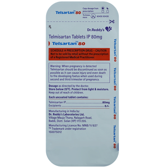 Telsartan 80 Tablet