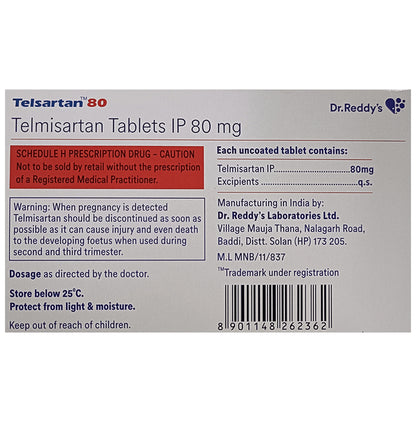 Telsartan 80 Tablet