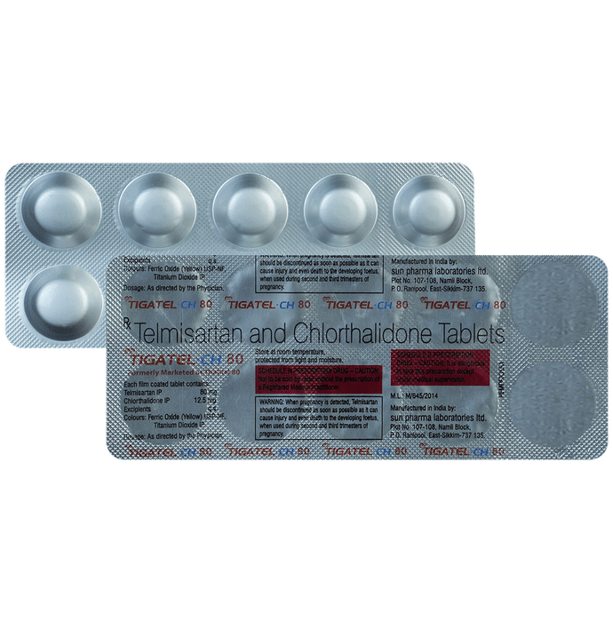 Tigatel-CH 80mg/12.5mg Tablet - Classic Derma