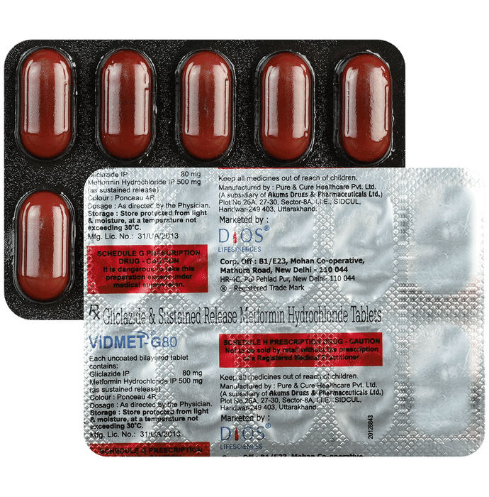 Vidmet-G80 Tablet SR - Classic Derma