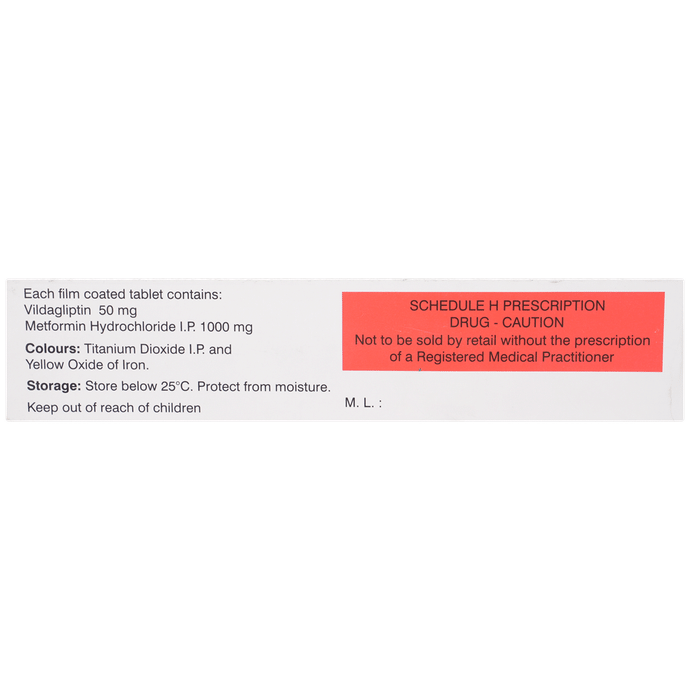 Vildanat M 1000mg/50mg Tablet