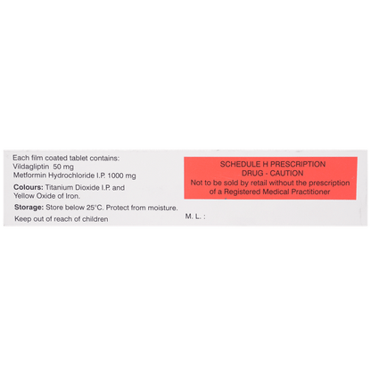 Vildanat M 1000mg/50mg Tablet